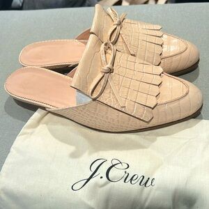 J crew beige croc mules size 8 perfect condition